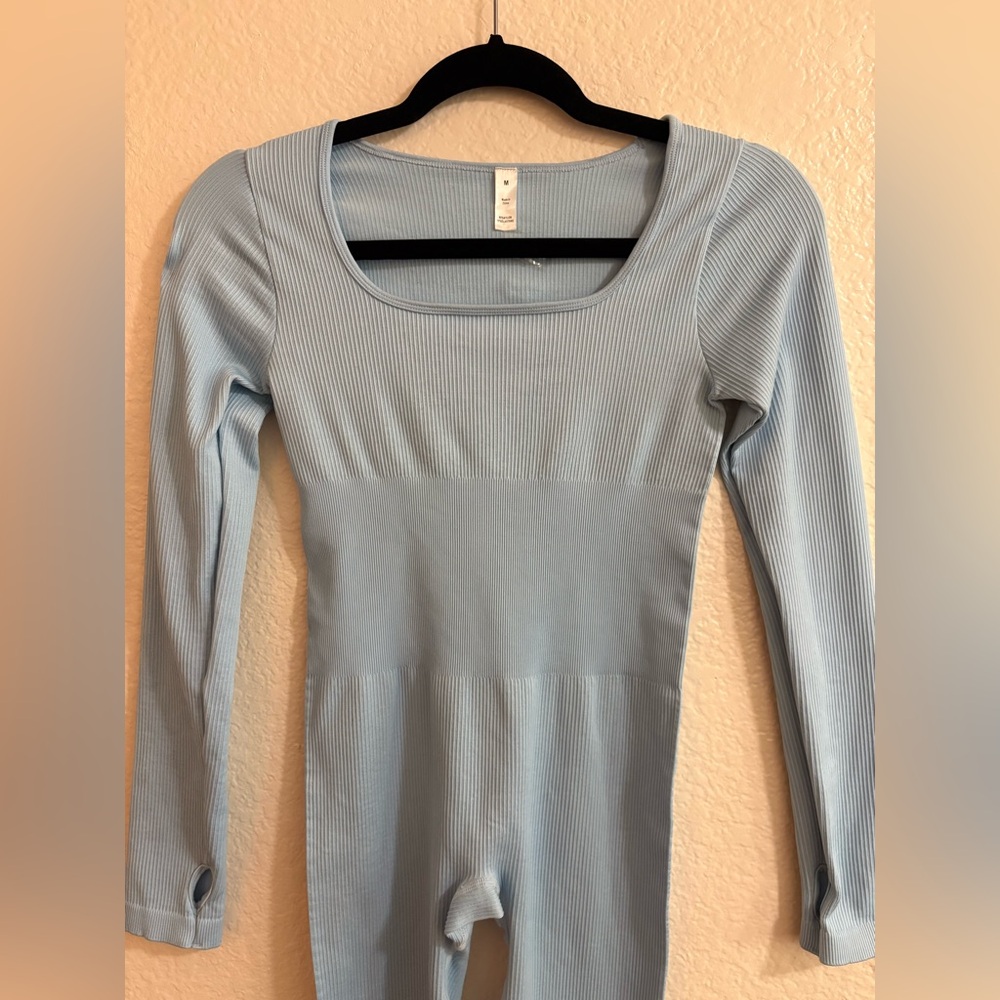 Solid Ribbed Bodycon Jumpsuit - Picture 5 of 8